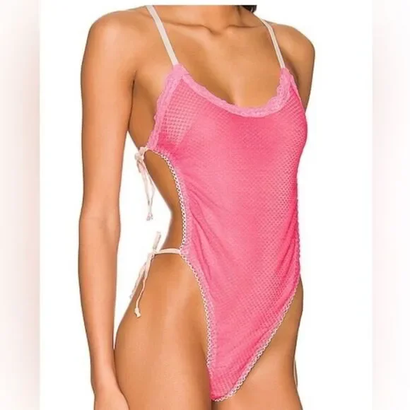 We Are HAH High Tied Bodysuit TEDDY SMALL PINK